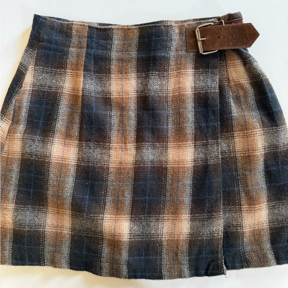 California Concepts Plaid Brown and Black Women's Skirt
